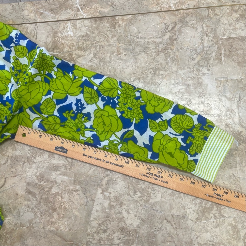 Talbots Green Blue Floral Cotton Tunic Blouse | Women’s XL Preppy Coastal Top - Picture 13 of 13